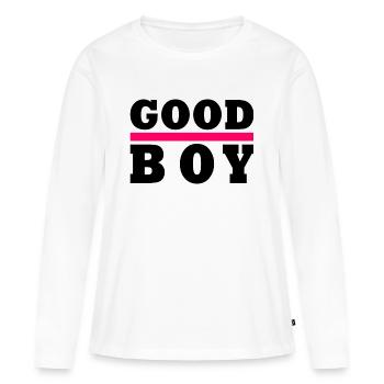 Good boy - T-shirt manches longues Premium bio Femme - blanc - Devant - Julia (174cm)