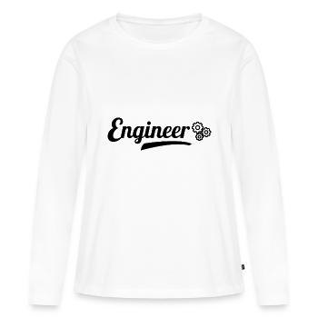 Ingénieur - T-shirt manches longues Premium bio Femme - blanc - Devant - Julia (174cm)