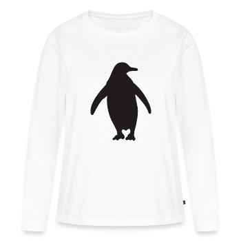 manchot - T-shirt manches longues Premium bio Femme - blanc - Devant - Julia (174cm)