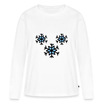 flocons de neige - flocons de neige dessin - T-shirt manches longues Premium bio Femme - blanc - Devant - Julia (174cm)