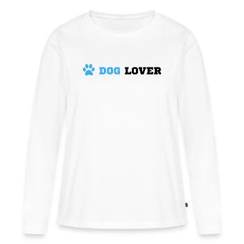 Amoureux des chiens | Merch pour chien - T-shirt manches longues Premium bio Femme - blanc - Devant - Julia (174cm)