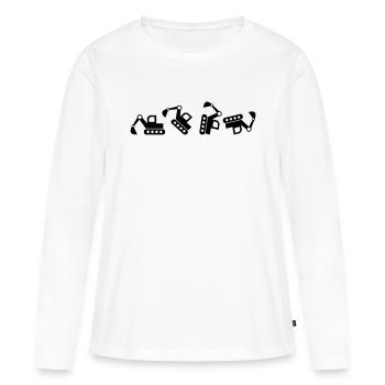 Excavator excavator operator dredging construction worker gift - Women's Premium Organic Long Sleeve Shirt - white - Front - Julia (174cm)