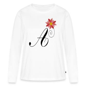 A. ALPHABET. LOVE - Women's Premium Organic Long Sleeve Shirt - white - Front - Julia (174cm)