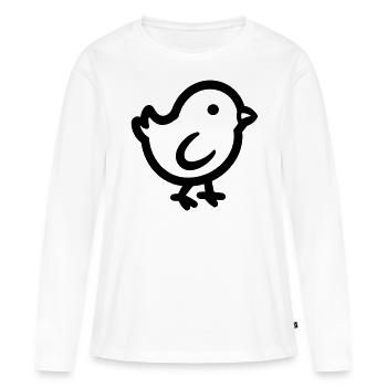 poussin - T-shirt manches longues Premium bio Femme - blanc - Devant - Julia (174cm)