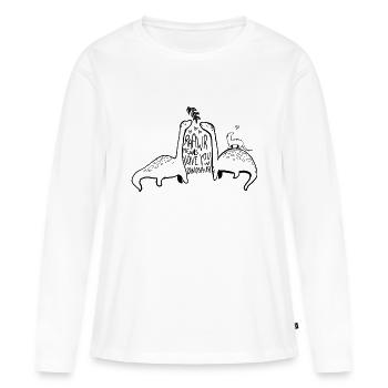 RAWR means I LOVE YOU in DINOSAUR - Frauen Premium Bio Langarmshirt - Weiß - Vorne - Julia (174cm)