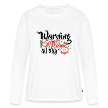 Snus sans fumée anti-fumeurs nicotiniques non-fumeurs - T-shirt manches longues Premium bio Femme - blanc - Devant - Julia (174cm)
