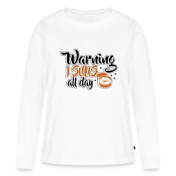 Snus sans fumée anti-fumeurs nicotiniques non-fumeurs - T-shirt manches longues Premium bio Femme - blanc - Devant - Julia (174cm)