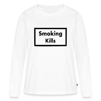 Smoking kills - T-shirt manches longues Premium bio Femme - blanc - Devant - Julia (174cm)
