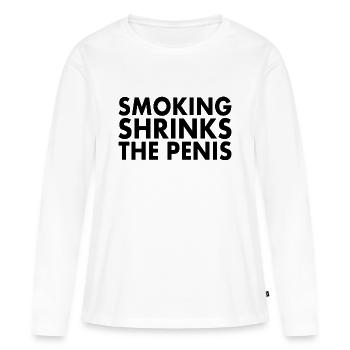Smoking shrinks the penis - T-shirt manches longues Premium bio Femme - blanc - Devant - Julia (174cm)
