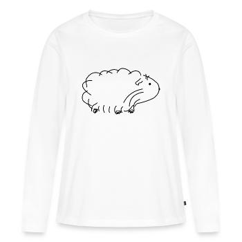 Cochon d'Inde - T-shirt manches longues Premium bio Femme - blanc - Devant - Julia (174cm)