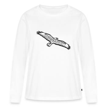 Oiseau de proie buse buzzard oiseau - T-shirt manches longues Premium bio Femme - blanc - Devant - Julia (174cm)