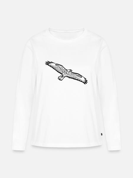 Raubvogel Bussard Buzzard Bird - Frauen Premium Bio Langarmshirt - Weiß