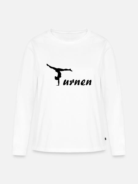 Turnen, Turnerin - Frauen Premium Bio Langarmshirt - Weiß