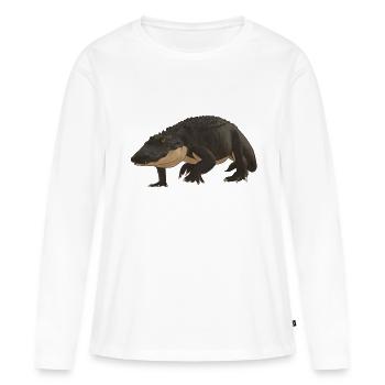 Alligator - T-shirt manches longues Premium bio Femme - blanc - Devant - Julia (174cm)
