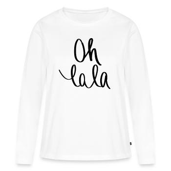Oh oui - T-shirt manches longues Premium bio Femme - blanc - Devant - Julia (174cm)