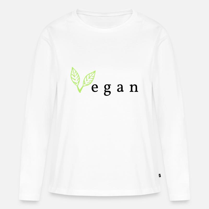 vegan - Frauen Premium Bio Langarmshirt - Weiß