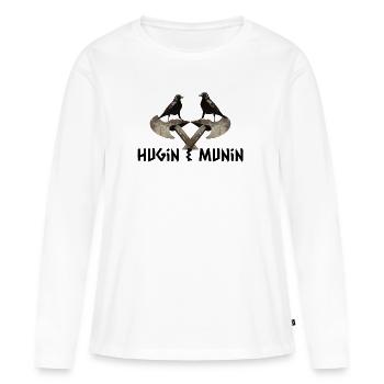 Odin's Raben - Hugin und Munin - Frauen Premium Bio Langarmshirt - Weiß - Vorne - Julia (174cm)