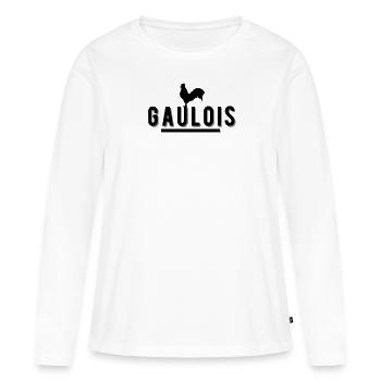 gaulois. t-shirt gaulois - T-shirt manches longues Premium bio Femme - blanc - Devant - Julia (174cm)