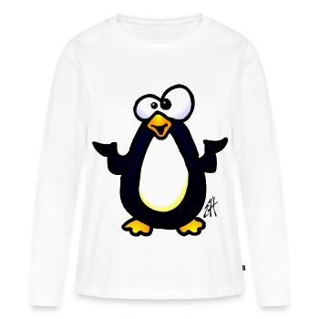 Manchot - T-shirt manches longues Premium bio Femme - blanc - Devant - Julia (174cm)