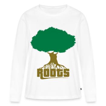 The roots flex - Women's Premium Organic Long Sleeve Shirt - white - Front - Julia (174cm)
