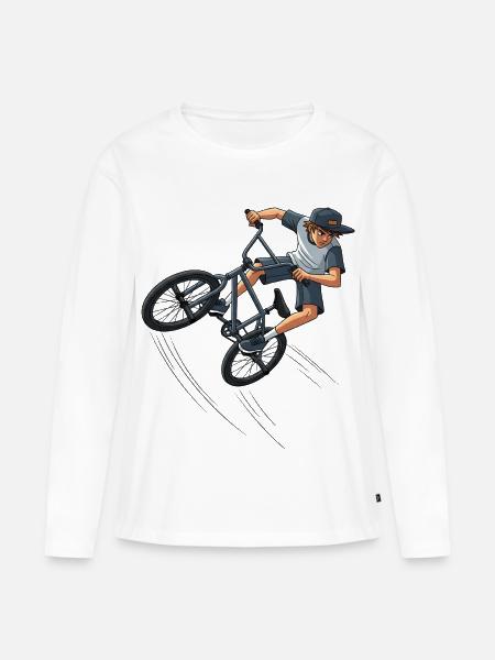 Freestyle BMX Street Artwork Trick Rider Street - Frauen Premium Bio Langarmshirt - Weiß