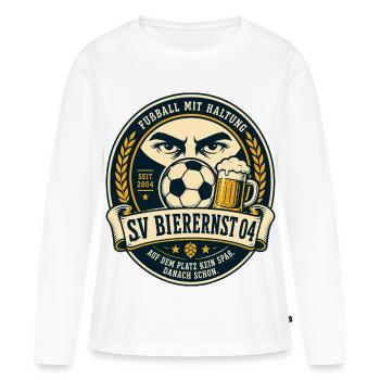 SV Bierernst 04 - Frauen Premium Bio Langarmshirt - Weiß - Vorne - Julia (174cm)