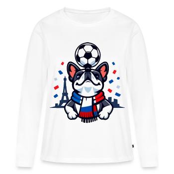 Chemise Bulldog France pour femmes et hommes - T-shirt manches longues Premium bio Femme - blanc - Devant - Julia (174cm)
