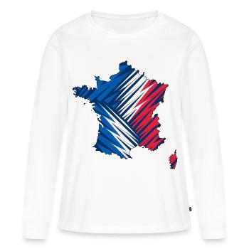 France Paris Shirt for Men and Women Map - Women's Premium Organic Long Sleeve Shirt - white - Front - Julia (174cm)