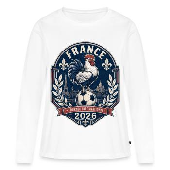 Frankreich Fan Shirt für Männer Frauen Kinder - Frauen Premium Bio Langarmshirt - Weiß - Vorne - Julia (174cm)