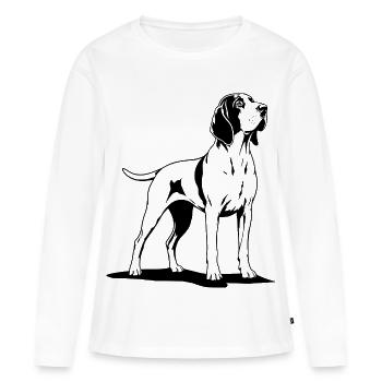 Bracco Italiano en noir - T-shirt manches longues Premium bio Femme - blanc - Devant - Julia (174cm)