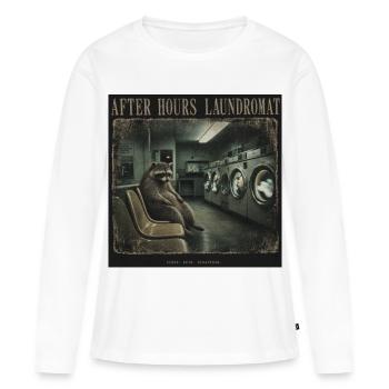 Laverie lavatrice Vintage Horreur Mode LowFi - T-shirt manches longues Premium bio Femme - blanc - Devant - Julia (174cm)
