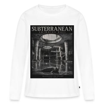 Phoque de piscine Lieux Oubliés Animal Vintage - T-shirt manches longues Premium bio Femme - blanc - Devant - Julia (174cm)
