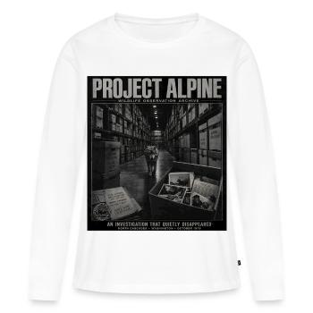 Projet Alpine Wolf Mystery Crime Animal Vintage - T-shirt manches longues Premium bio Femme - blanc - Devant - Julia (174cm)