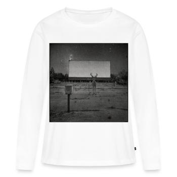 Lieux perdus Cinéma Cerf Art Noir & Blanc Art Animal - T-shirt manches longues Premium bio Femme - blanc - Devant - Julia (174cm)