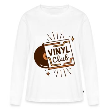 Vinyl club analog music aesthetic - Women's Premium Organic Long Sleeve Shirt - white - Front - Julia (174cm)