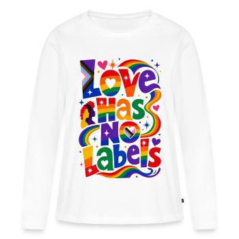 Love Has No Labels Spruch für Schwule & Lesben - Frauen Premium Bio Langarmshirt - Weiß - Vorne - Julia (174cm)