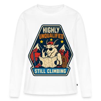 Chèvre grimpante encore très peu qualifiée - T-shirt manches longues Premium bio Femme - blanc - Devant - Julia (174cm)