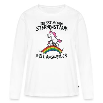 Einhorn Fresst mon stardust son langweiler - T-shirt manches longues Premium bio Femme - blanc - Devant - Julia (174cm)