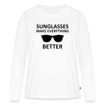 Sonnenbrille Spruch Sonnenbrillen Geschenk - Frauen Premium Bio Langarmshirt - Weiß - Vorne - Julia (174cm)