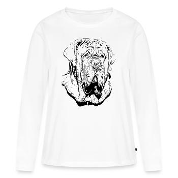 Trolliger Hund Dogge Schwarz - Frauen Premium Bio Langarmshirt - Weiß - Vorne - Julia (174cm)