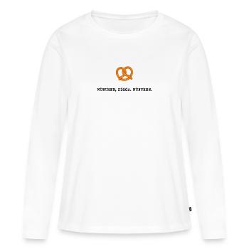München Digga München | Stadt München | Münchener - Frauen Premium Bio Langarmshirt - Weiß - Vorne - Julia (174cm)