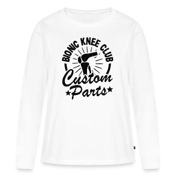 Genou op opération club cadeau de rétablissement Drôle - T-shirt manches longues Premium bio Femme - blanc - Devant - Julia (174cm)