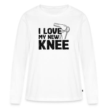 Neues Knie Operation Künstliches Knie Geschenk - Frauen Premium Bio Langarmshirt - Weiß - Vorne - Julia (174cm)