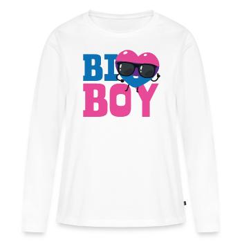 Bisexuel Bi Pride Flag Heart Bi - T-shirt manches longues Premium bio Femme - blanc - Devant - Julia (174cm)