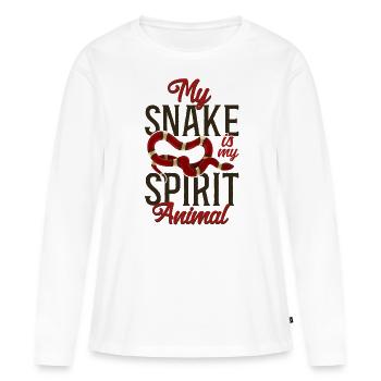 Serpent Serpent Mon Serpent Est Mon Serpent - T-shirt manches longues Premium bio Femme - blanc - Devant - Julia (174cm)
