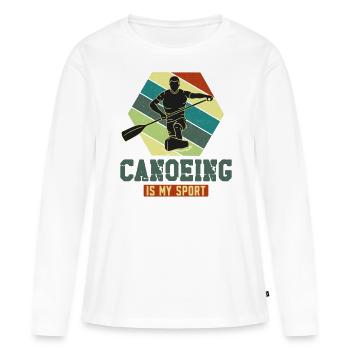 Canoë Canoë De Course Canoë - T-shirt manches longues Premium bio Femme - blanc - Devant - Julia (174cm)
