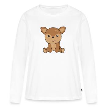 Fauve fauve mignon animaux forêt pour les enfants - T-shirt manches longues Premium bio Femme - blanc - Devant - Julia (174cm)