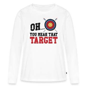 Archery Bow Archer Vintage Target - T-shirt manches longues Premium bio Femme - blanc - Devant - Julia (174cm)