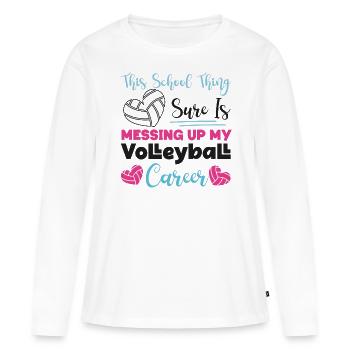Équipe de volley-ball cette école - T-shirt manches longues Premium bio Femme - blanc - Devant - Julia (174cm)