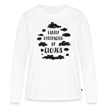 Météorologue Prévisions météorologiques - T-shirt manches longues Premium bio Femme - blanc - Devant - Julia (174cm)
